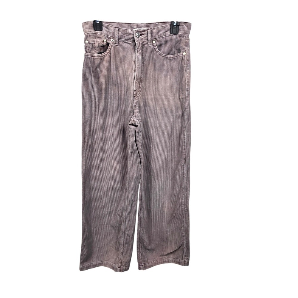 BDG Urban Outfitters High & Wide Corduroy Pants Plum Brown Grunge Womens 28